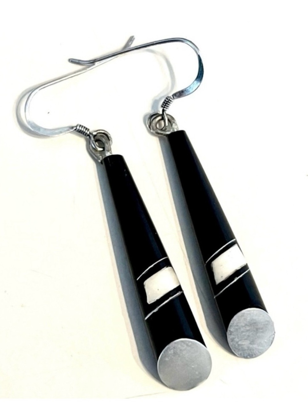 Vintage Bog Oak Pendulum Earrings